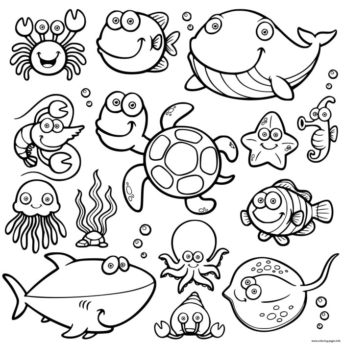 Free sea animals coloring pages