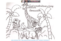 God create the animals coloring page