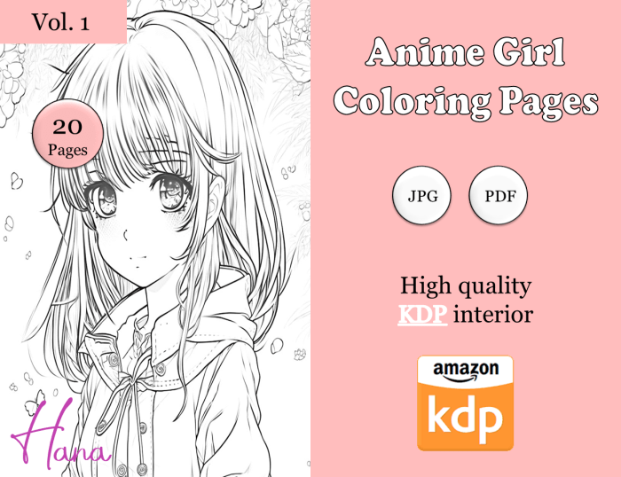 Digital anime coloring book png