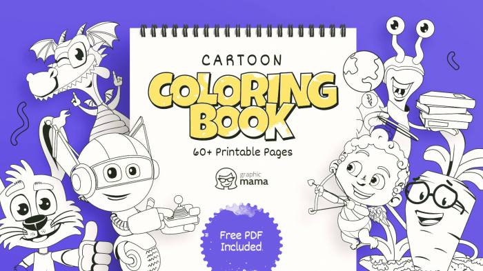 Coloring book cartoon characters