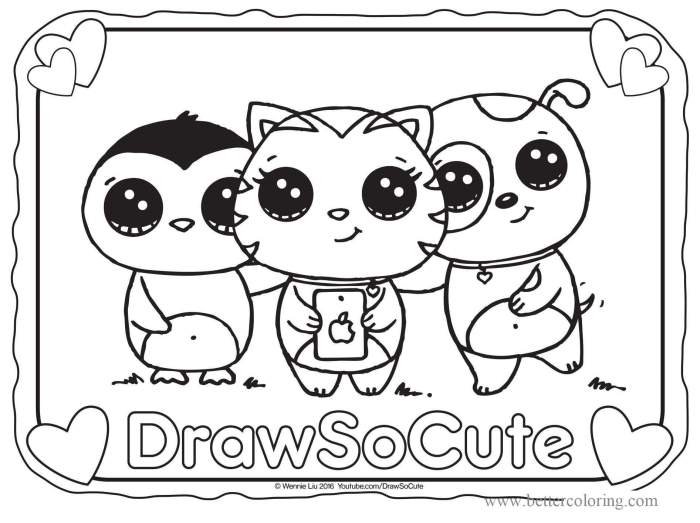 Draw so cute coloring pages animal