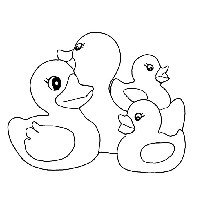 Coloring pages of baby farm animals ducks