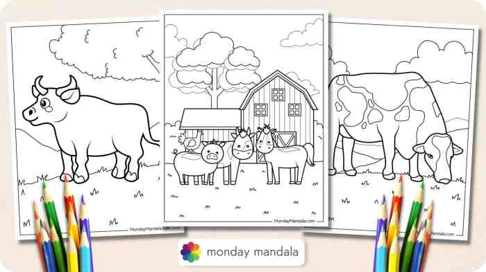 Farm animal coloring pages hippio