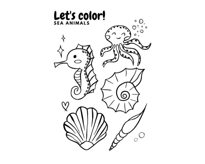 Coloring book sea animals