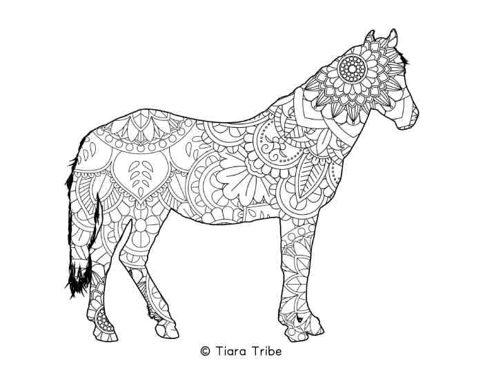 Easy mandala animal coloring pages