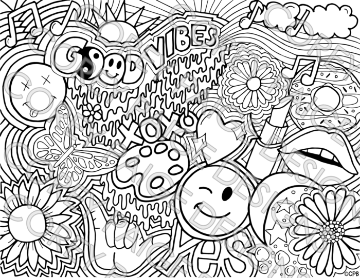 Hippie animals coloring pages