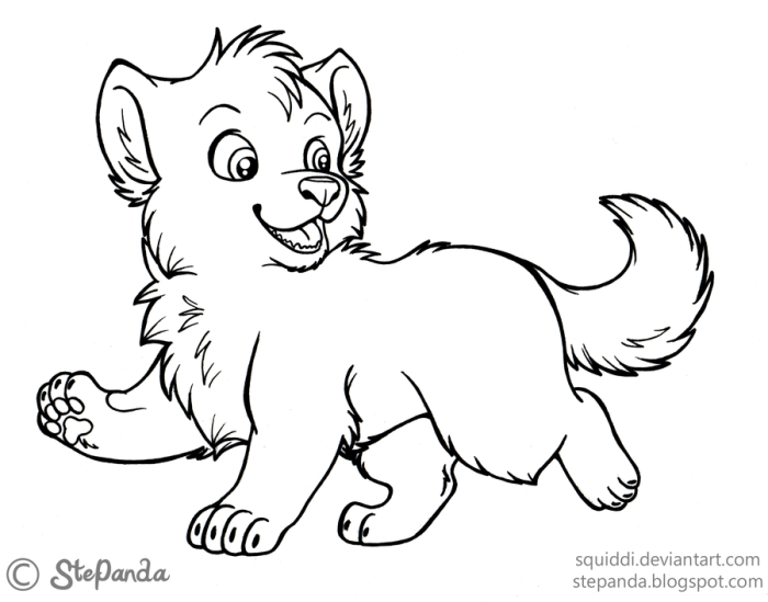 Firewolf anime little baby wolf coloring pages