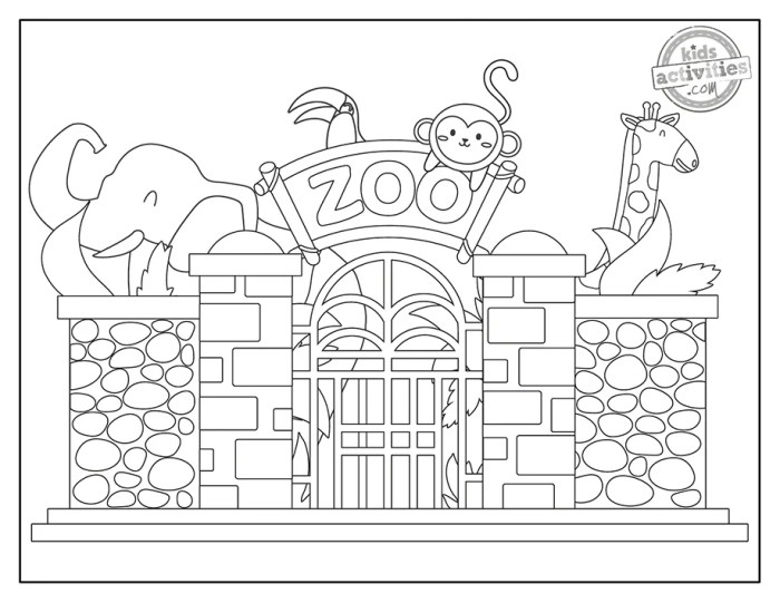 Free coloring pages zoo animals realistic