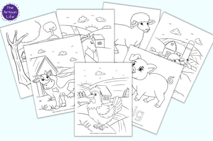 Farm animal coloring sheet printable