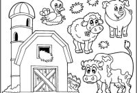 Farm animal coloring sheet for toddlers