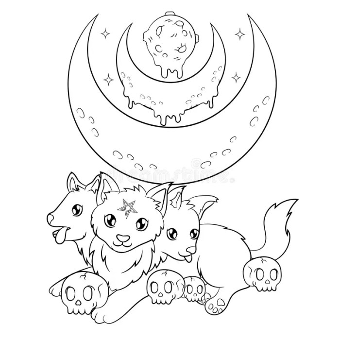 Gothic animal coloring pages