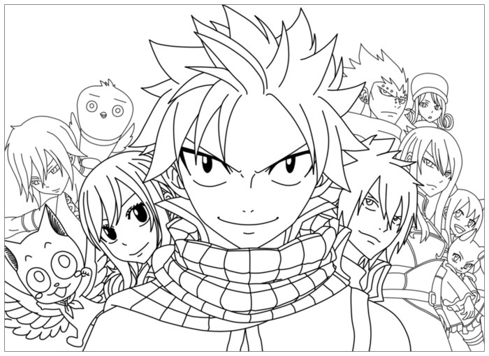 Fairy tail coloring pages anime