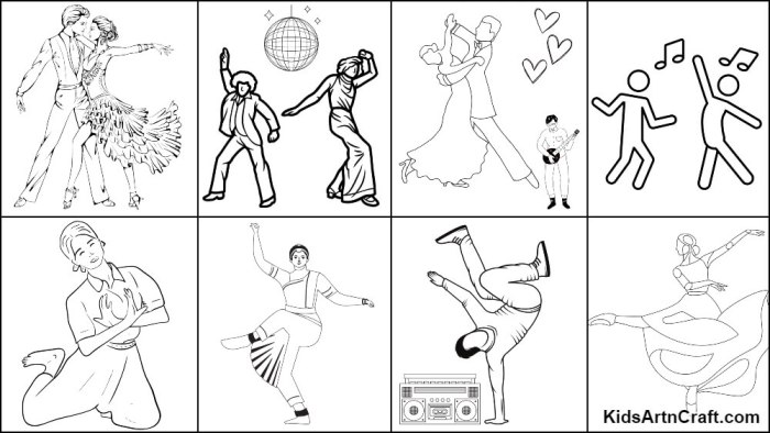 Dancing animals coloring pages