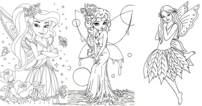 Fairy anime coloring pages printable