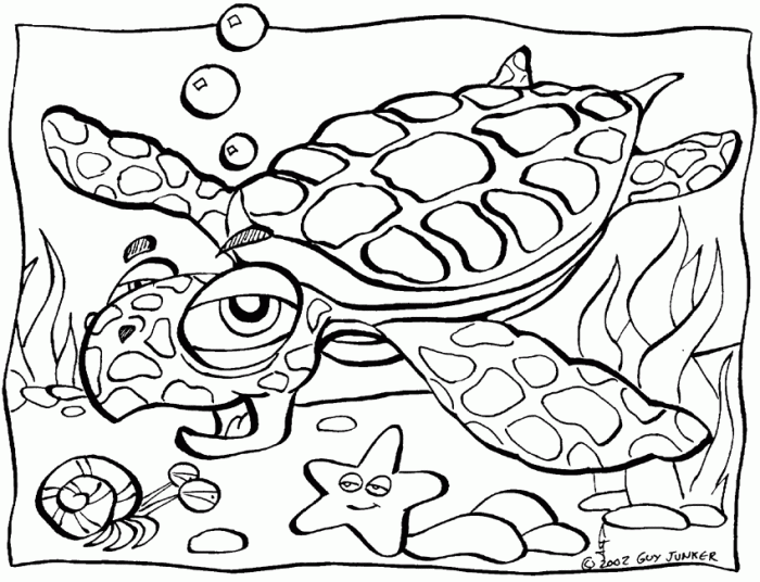 Coloring book sea animals