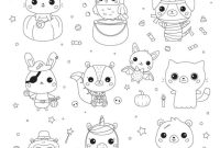 Cute kawaii animal pattern coloring pages