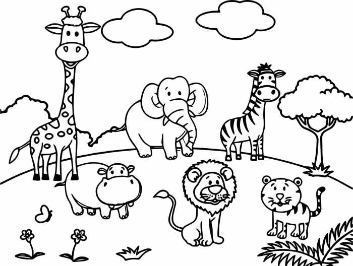 Animal coloring clip art