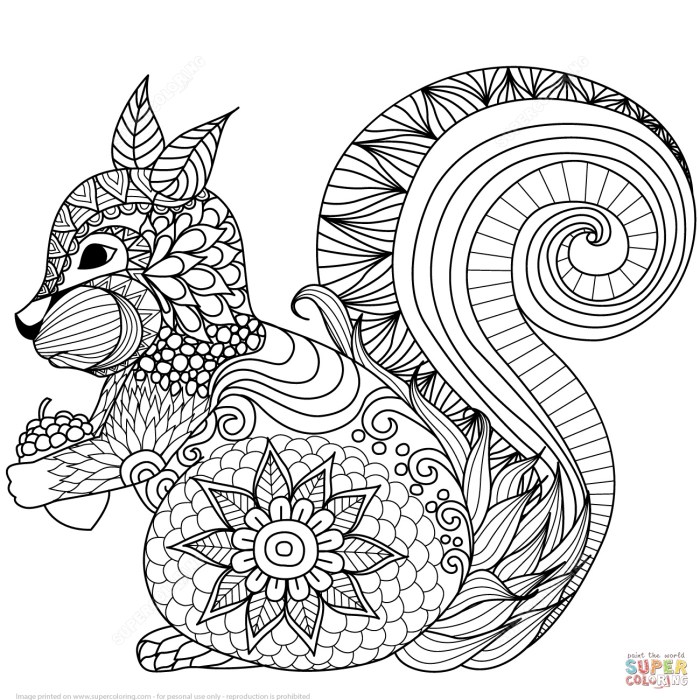 Free zentangle animal coloring pages