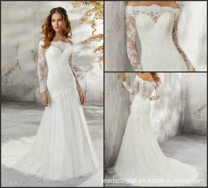 Wedding dress long sleeve v neck