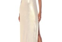 Slip wedding dresses train look silk neutral dress weddingomania effortless plunging gown elegant modern super small back