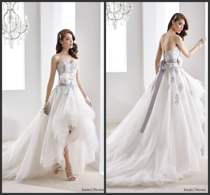 Wedding dress with purple