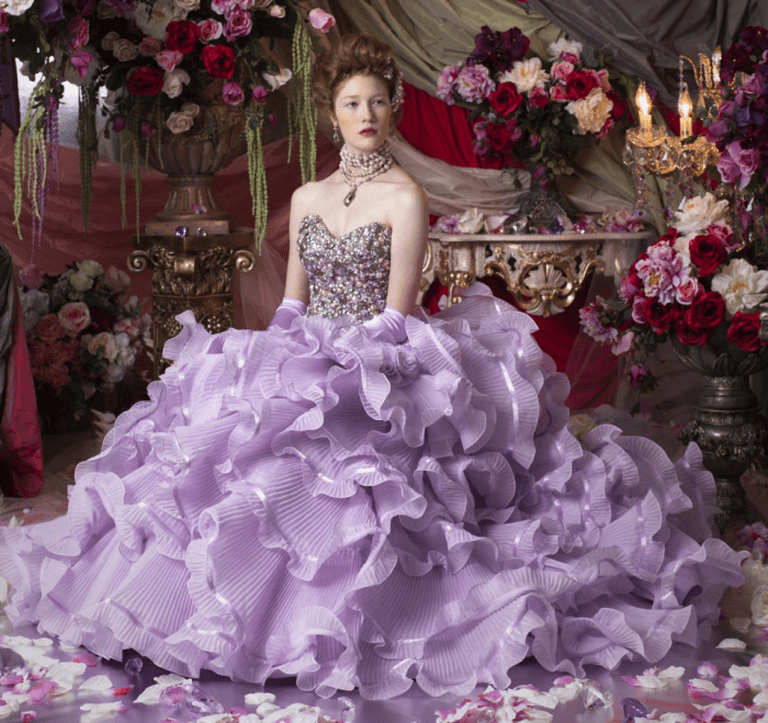 Deep purple wedding dress