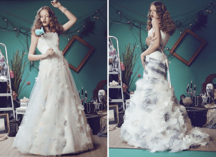 Alice and wonderland wedding dress