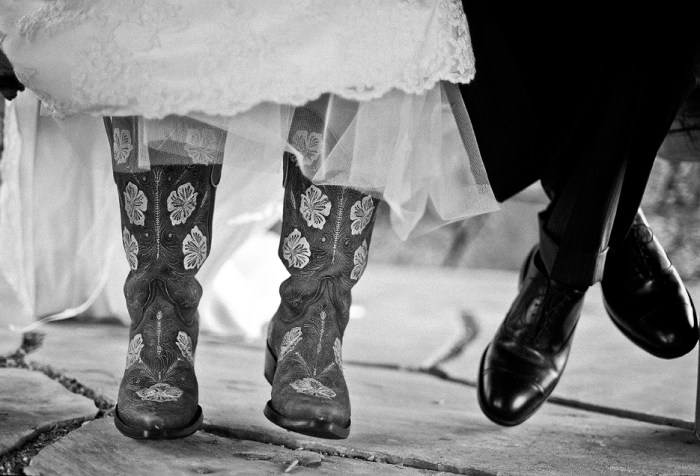 Cowboy boots for wedding dress