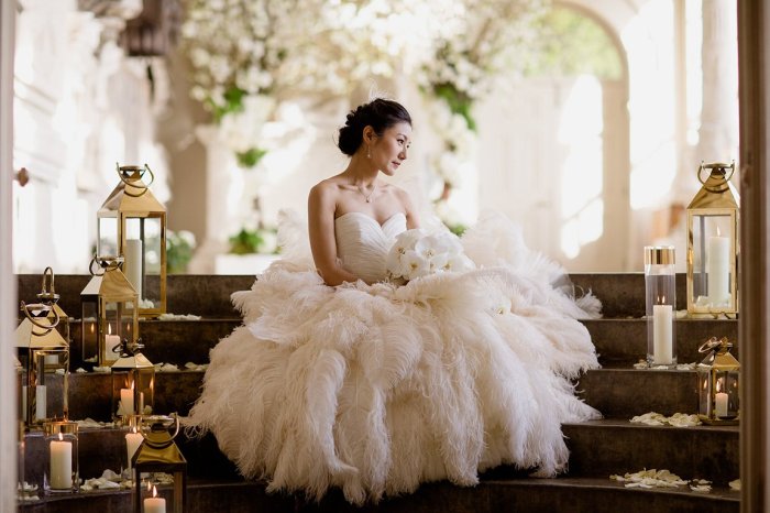 Wedding dress with fur