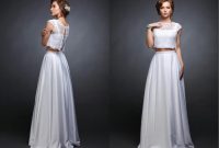 Crop top 2 piece wedding dress