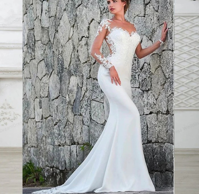 Wedding dresses v neck mermaid