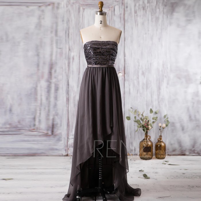 Dark grey wedding dress