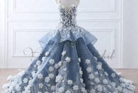 Wedding dress with royal blue color