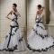 Wedding Dress White with Black Lace